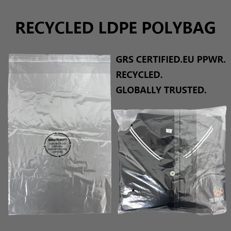 Niestandardowa torebka polietylenowa LDPE z recyklingu pomaga markom modowym ulepszać zrównoważone opakowania za pomocą materiałów pochodzących z recyklingu z certyfikatem GRS