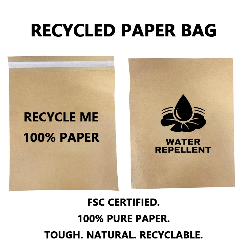 Niestandardowa torba papierowa nadająca się do recyklingu z samoprzylepnym zamknięciem