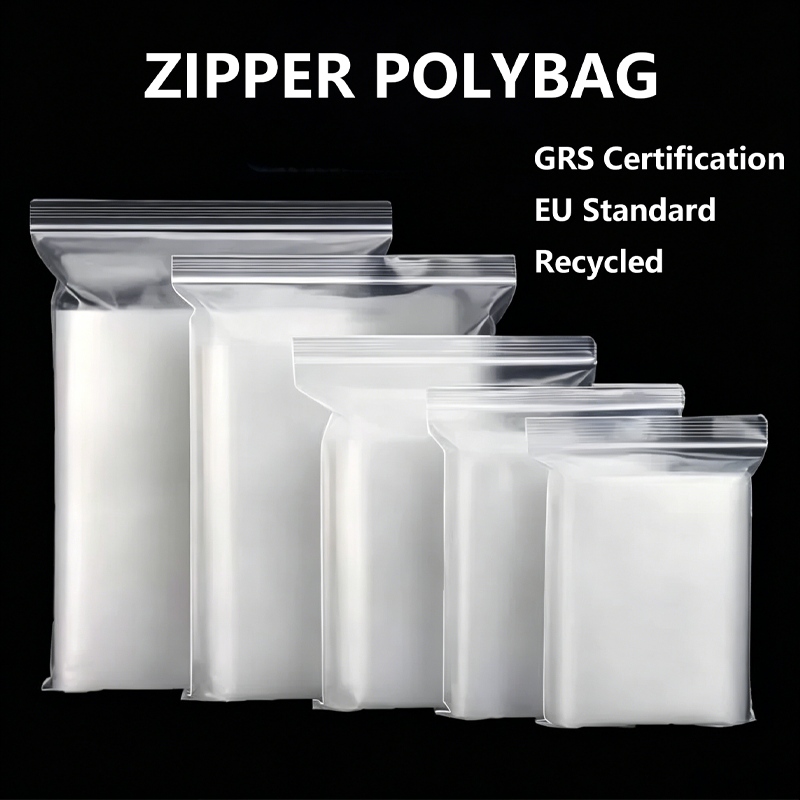 Torby foliowe z zamkiem błyskawicznym z recyklingu z certyfikatem GRS